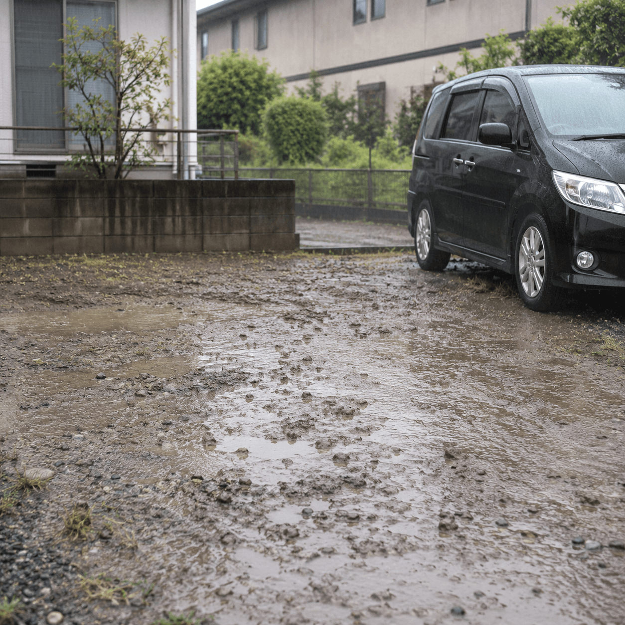 砂利の駐車場をコンクリートにしたい