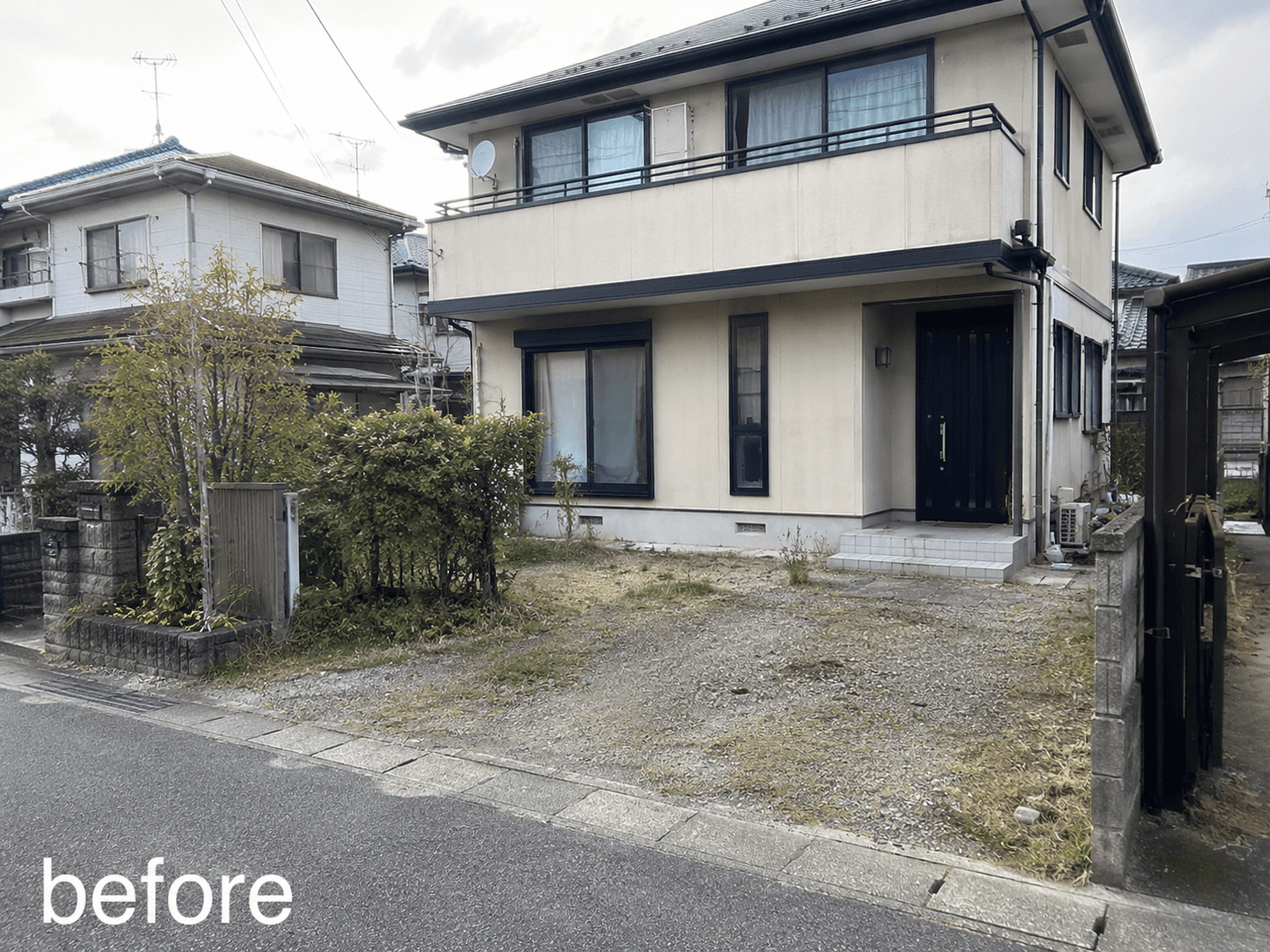 2台用カーポートと土間コンクリート工事(施工前)